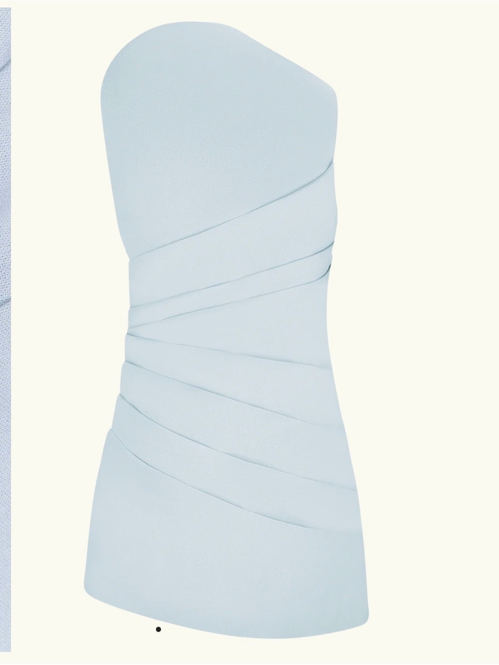MESHKI One shoulder mini blue linen dress